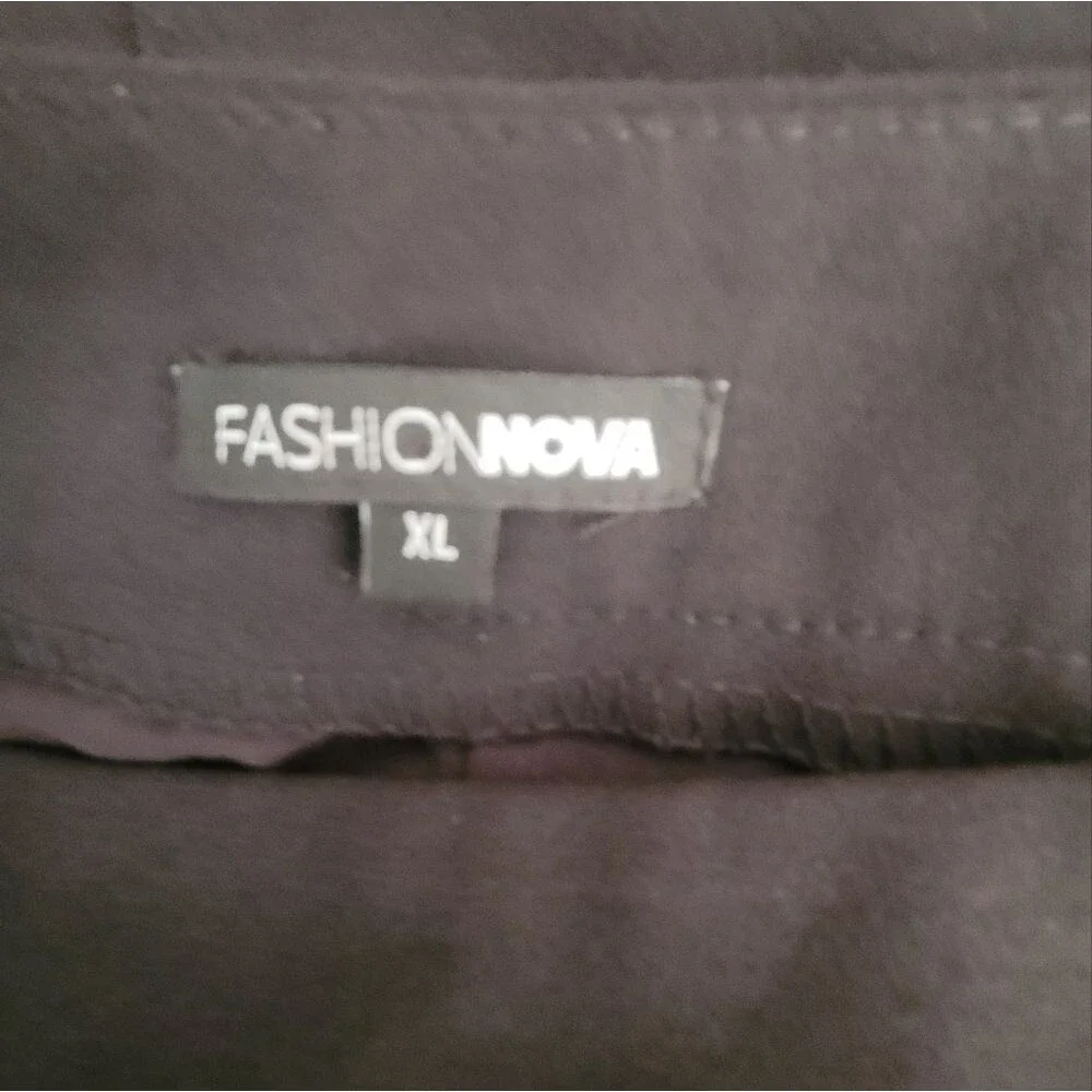 Fashion Nova Spoil Me Asymmetrical Detail High Waist Side Zipper Skort Black XL